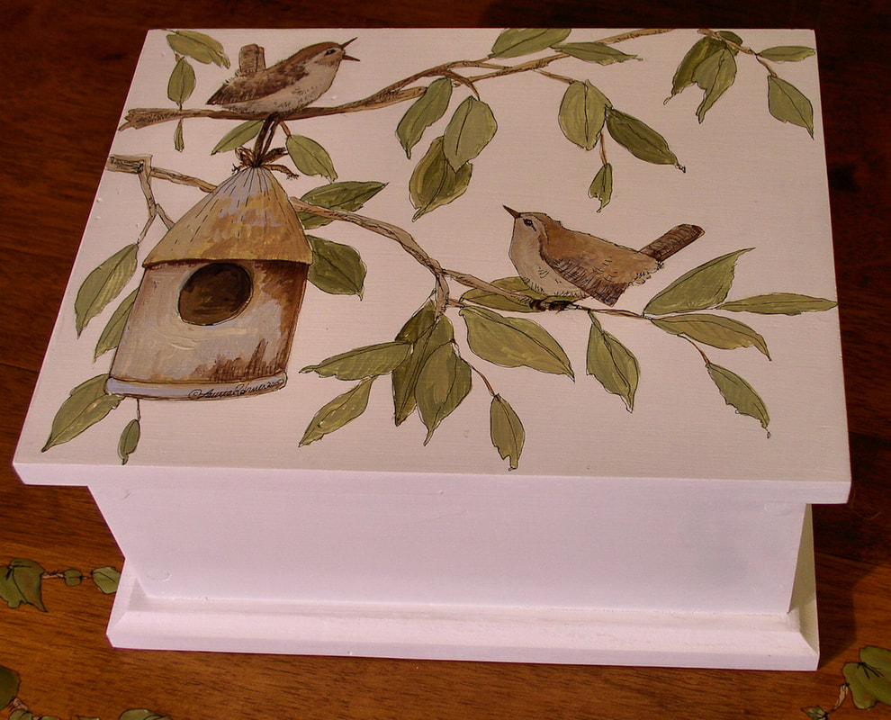 Painted Keepsake Wood Box