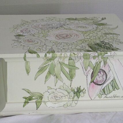 watercolor keepsake wood box